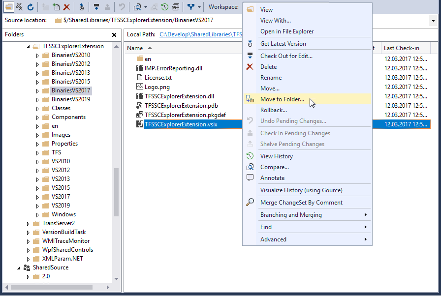 visual studio source control